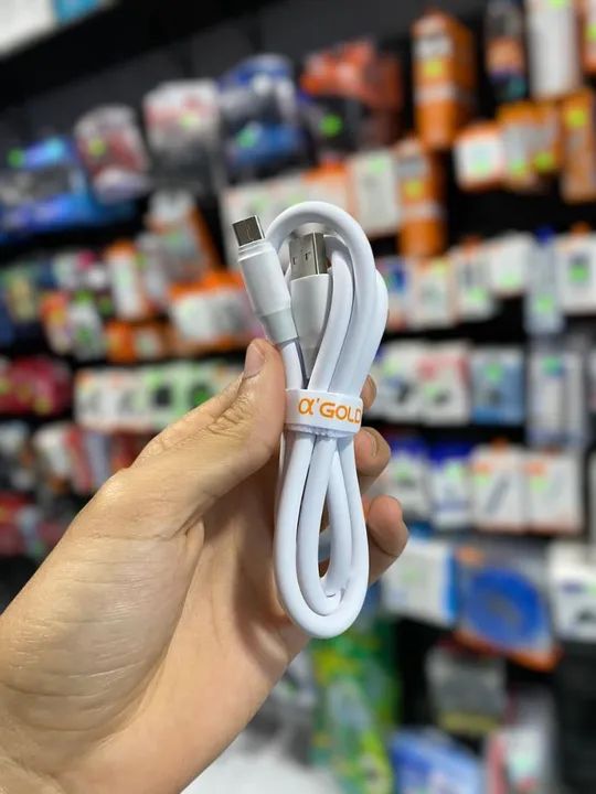 CABO REFORÇADO DE CARREGAMENTO RÁPIDO ANDROID E IOS GOLD - Foto 4