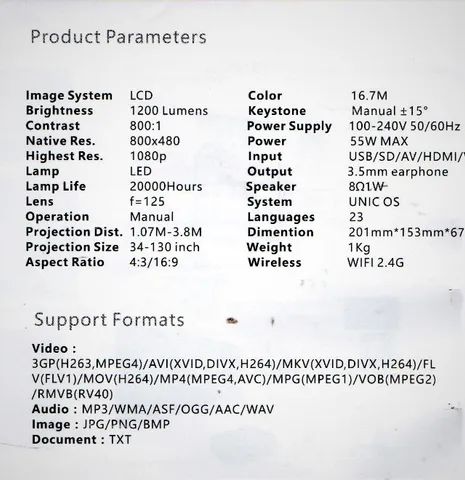 Micro Projetor Led Hd Com Wi-fi Na Embalagem Original - Foto 3