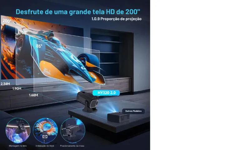 Magcubic Projetor Portátil, HY320 PRO, Android 11, 4K, Wifi6, BT5.0 - Foto 3