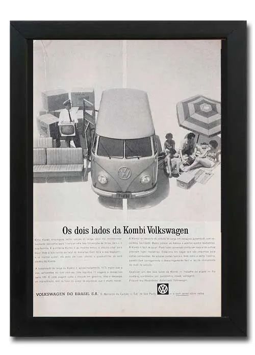 Kombi corujinha - Kit de 3 quadros decorativos com propaganda original de revista - Foto 2