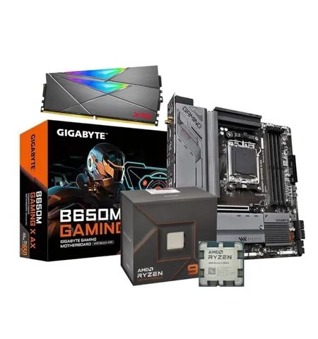 Kit Ryzen 9 7900X + B650M Gaming X AX + 32GB RAM DDR5 | Pego kit inferior e parcelo 
