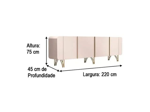 Aparador Buffet 2,20m 100% MDF PROMOÇÃO  - Foto 4