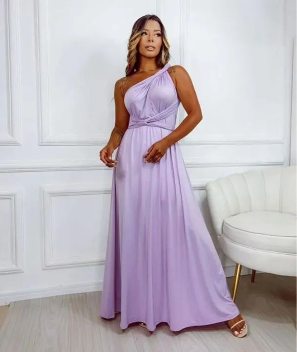 Vestido multi verso lilás 