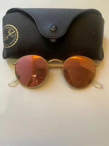 Óculos de Sol Ray Ban Round 3447 Dourado Com Lente Verde Escura G15