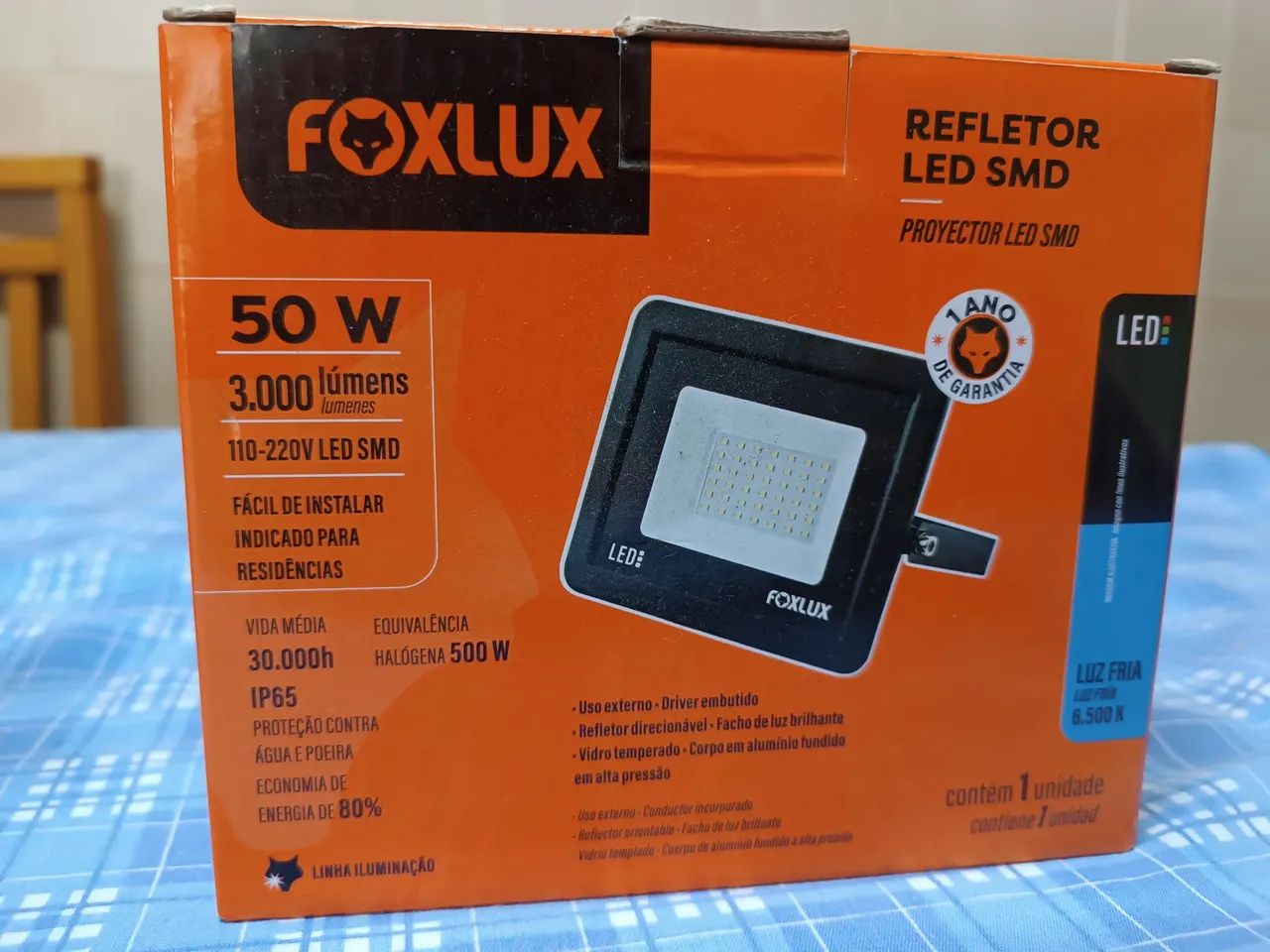Kit com 03 Refletor LED SMD 50W Foxlux - Iluminação potente e eficiente! - Foto 2