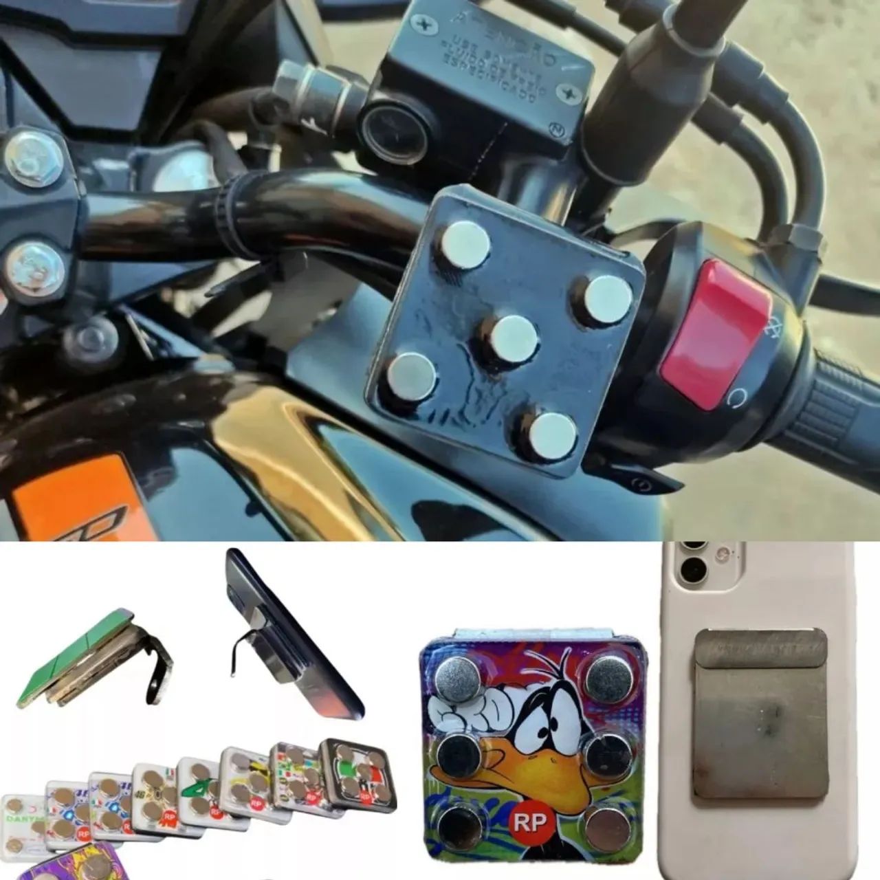 Suporte moto magnético 6 imãs