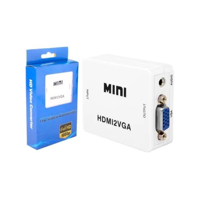 Adaptador Conversor Hdmi para Vga Transmite Áudio e Vídeo