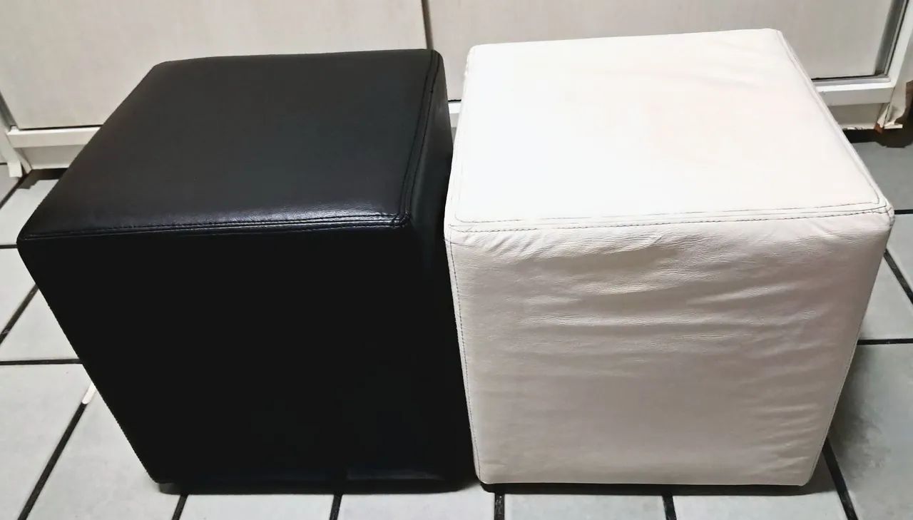 Puff Quadrado Branco TOK e STOK  - Foto 5