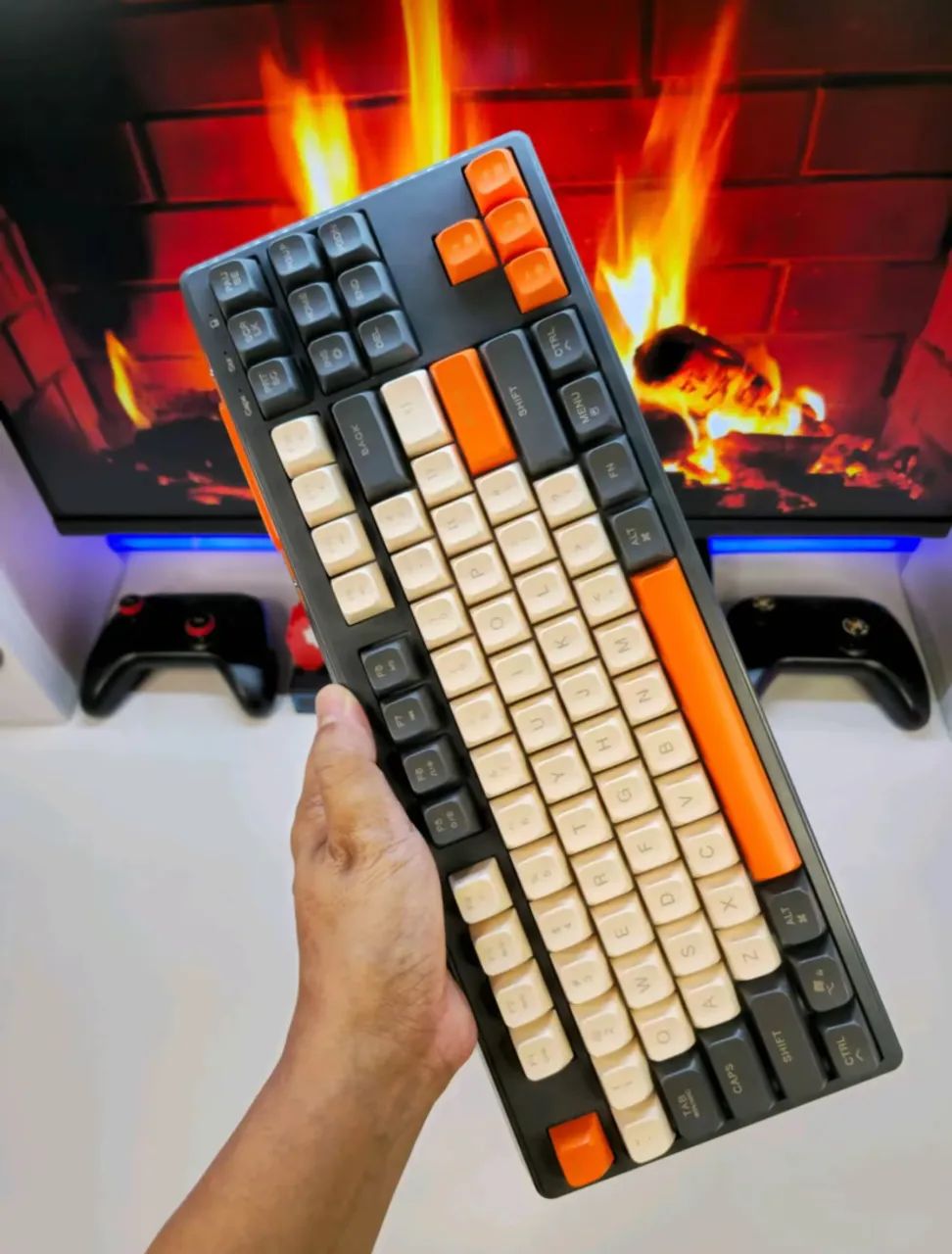 Teclado M87, sem fio - Mecânico RGB (Bluetooth) 