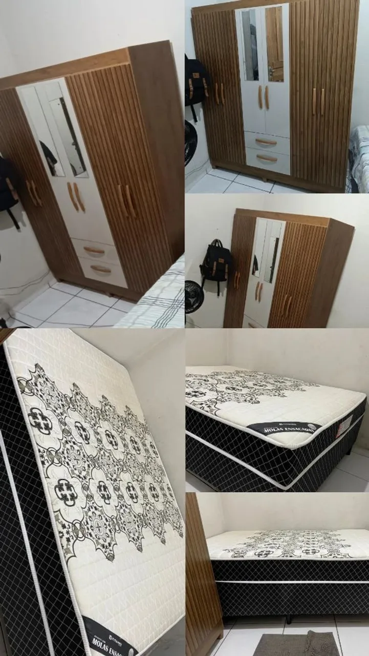 Cama Box Casal e guarda-roupa casal