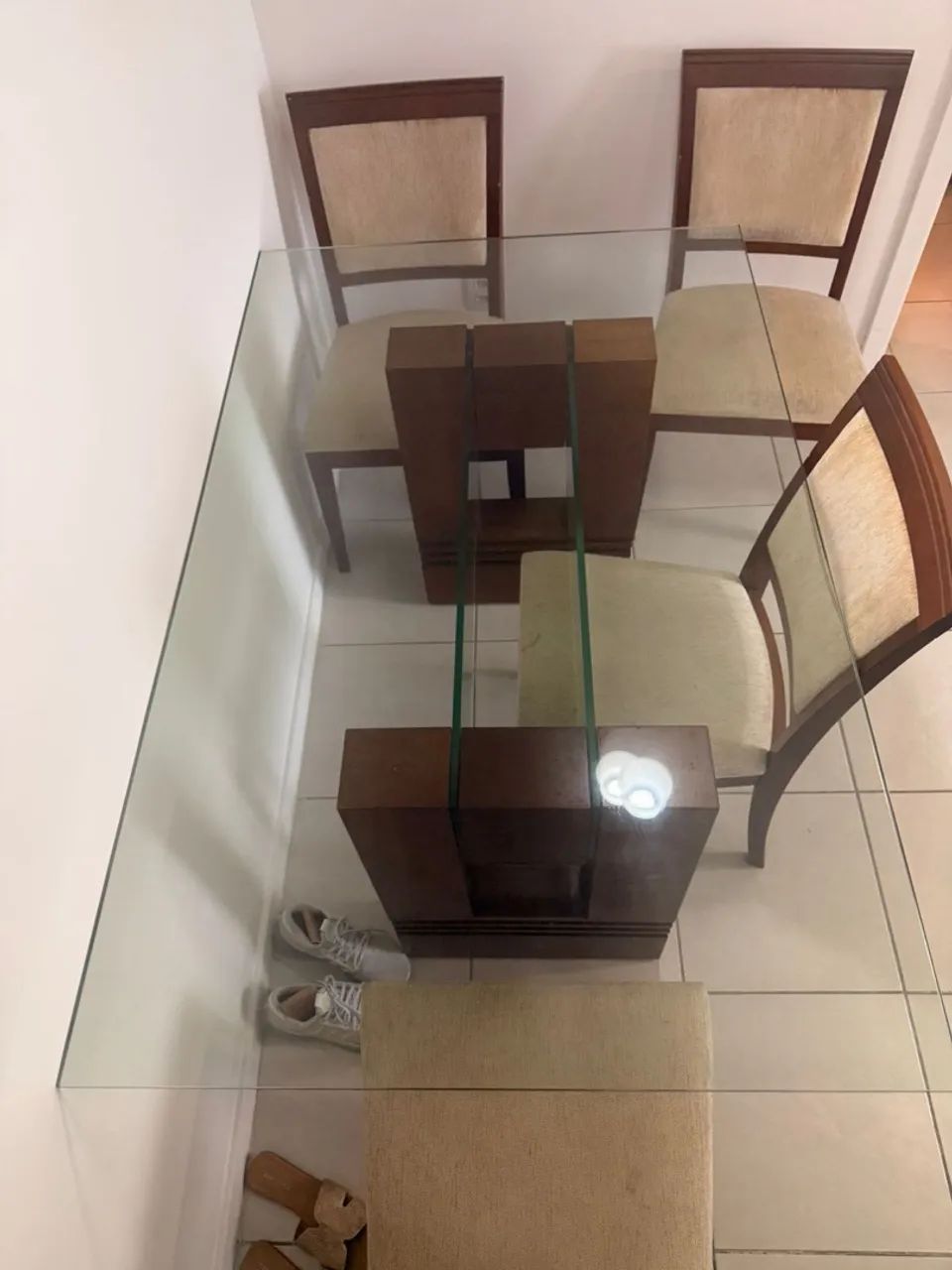 Mesa de Jantar de Vidro com 4 Cadeiras LAR SHOPPING  - Foto 4