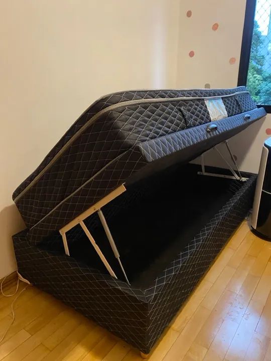 Cama box com Baú solteiro - com colchão