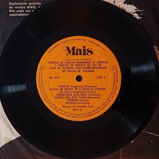 Disco de Vinil Compacto Juca de Oliveira - Recita Drummond e Vinicius - Foto 3