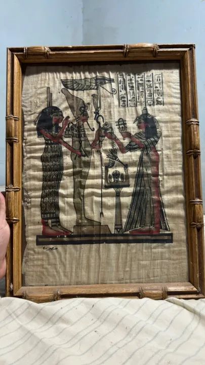 Quadro de papiro egípcio antigo  - Foto 5