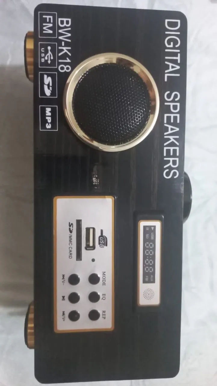 Caixa de Som Digital BW-K18 MP3/USB/SD/FM