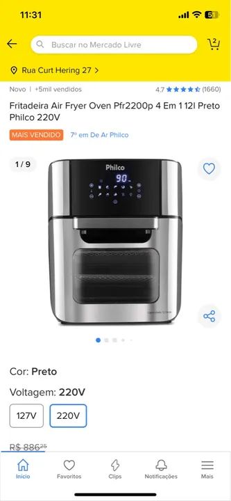 Super Oferta! Air Fryer Oven Philco 12L (220V) - 4 em 1