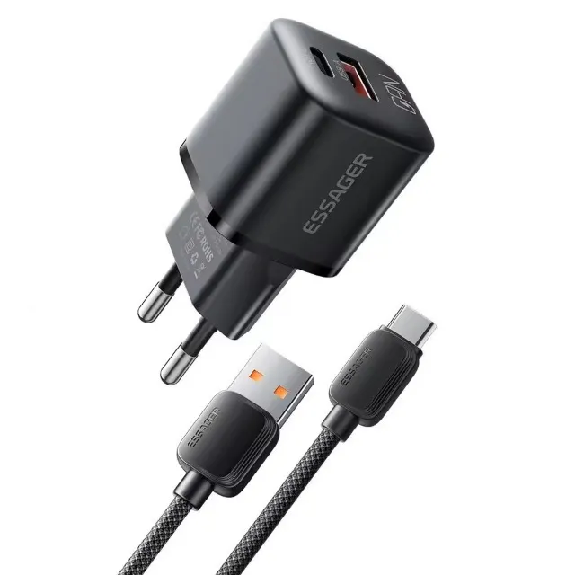 Carregador 20w + Cabo Essager Tipo-C Android Samsung Xiaomi Turbo Rápido