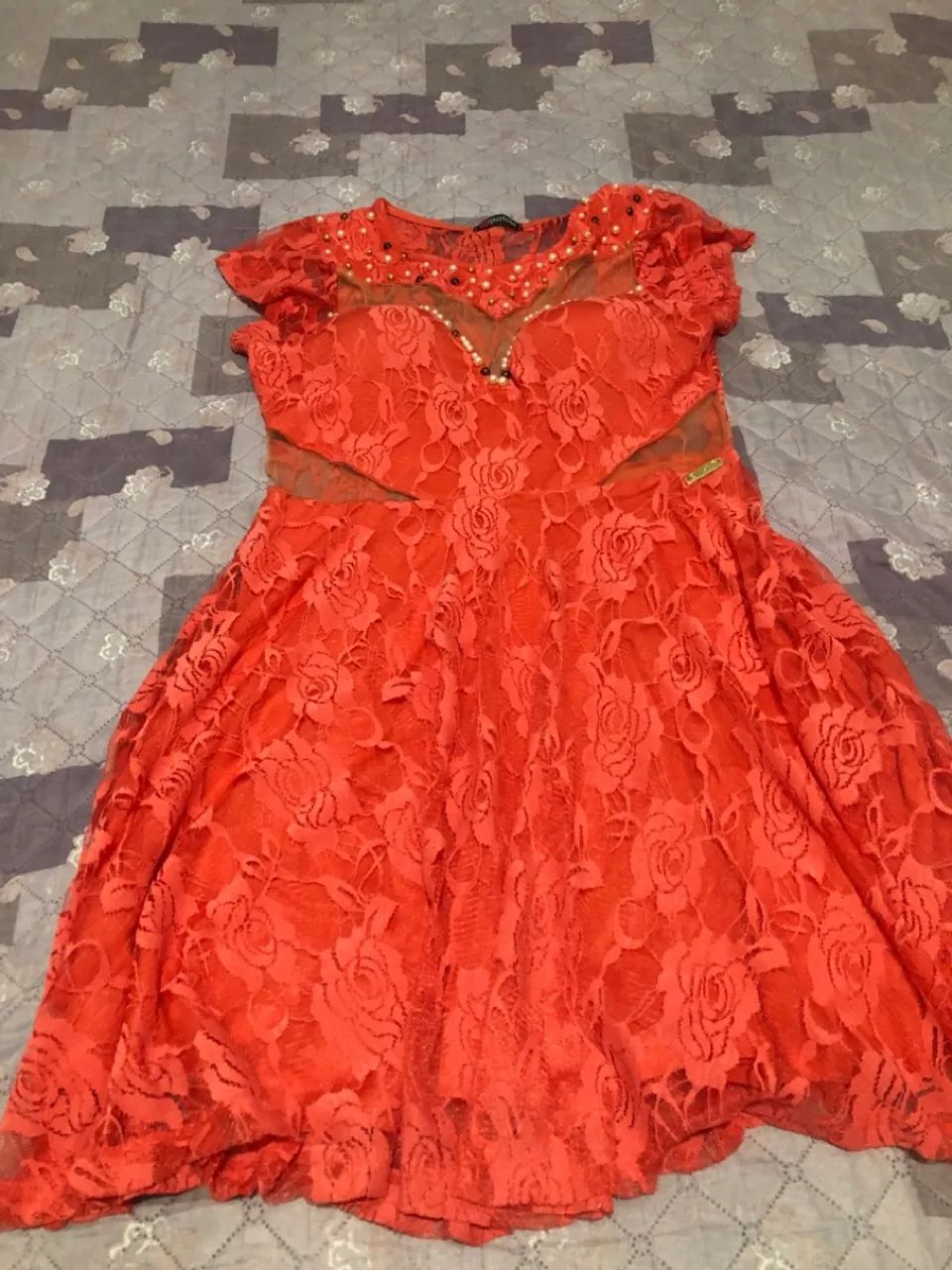Vestido de renda preto elegante - Foto 2