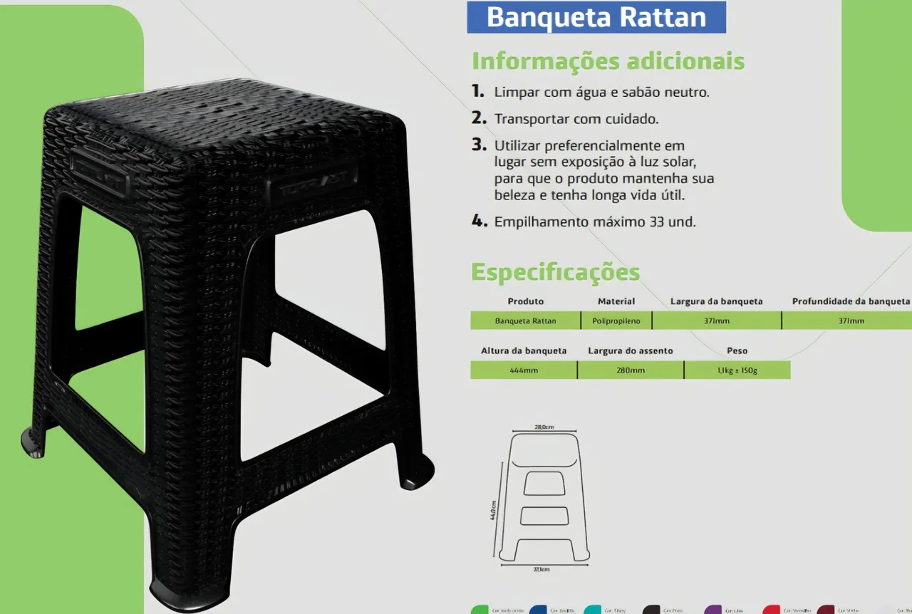 Banqueta Rattan Resistente e Durável