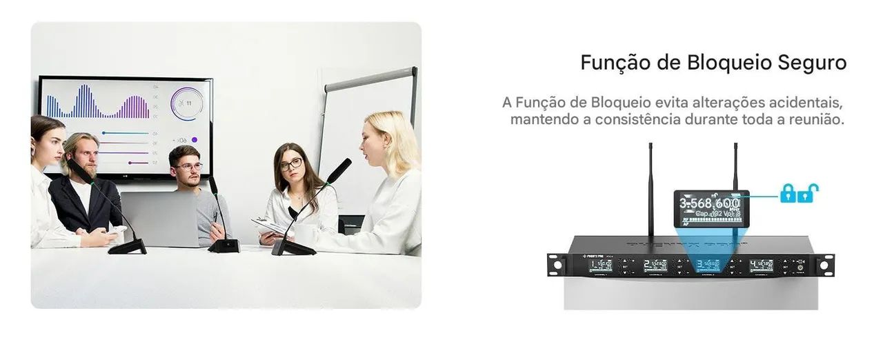 Sistema Quadruplo de Microfone Sem Fio Gooseneck para Conferências Phenyx Pro PTC-4 - Foto 4