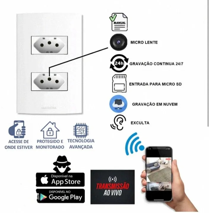 Câmera Tomada 24h - Wi-Fi - Segurança e Monitoramento