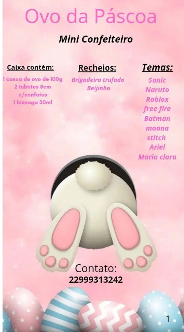 Casca de ovo de páscoa recheada 