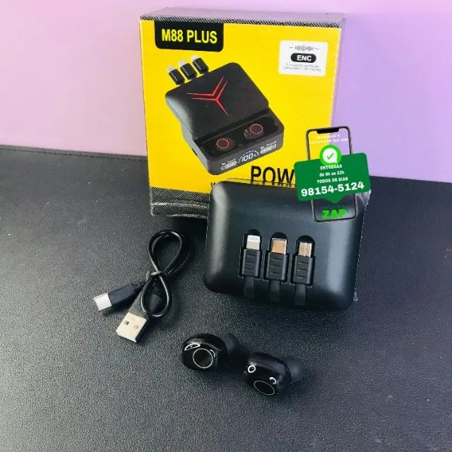 Fone De Ouvido Bluetooth Power Bank - Entrega Rápida  - Foto 2