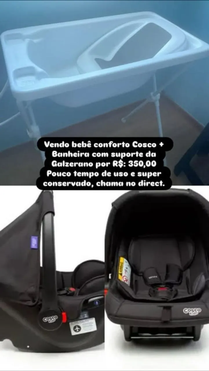 Bebê Conforto Cosco + Banheira com Suporte