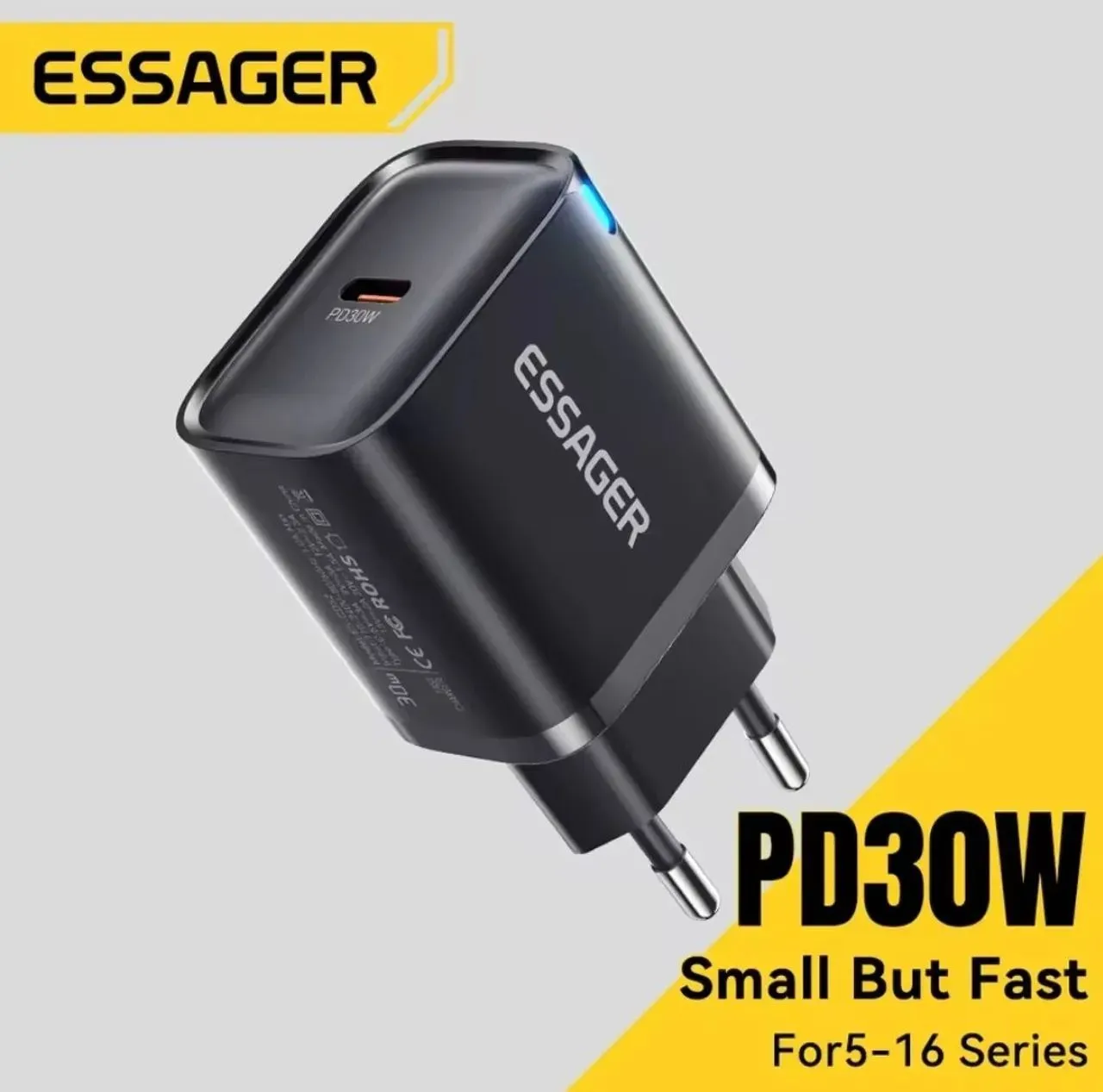 Carregador Essager PD30W para Smartwatch - Carregamento Rápido - Android e IOS