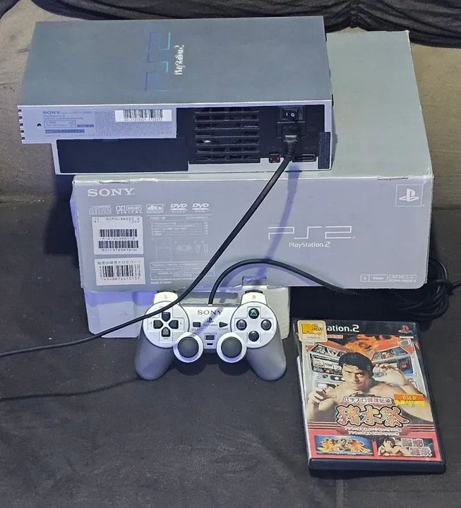 Playstation 2 FAT EDIÇÃO SILVER - Console Completo caixa serial batendo japonês - Foto 4