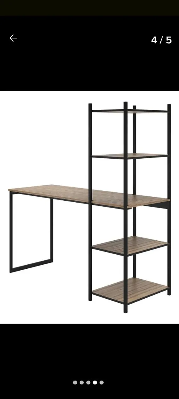 Mesa Escrivaninha com Estante Integrada - Design Moderno