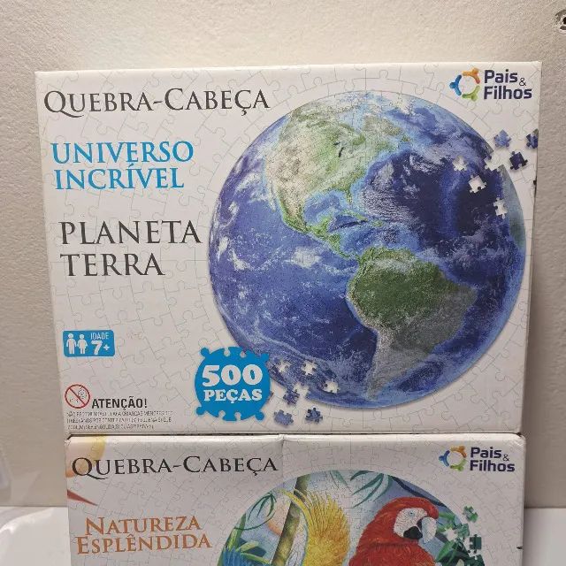 Kit Quebra-Cabeça Circular Planeta Terra 500 peças e Araras 500 peças - Foto 3