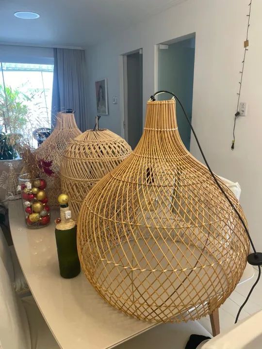 Lustres de bambu rústico  - Foto 2