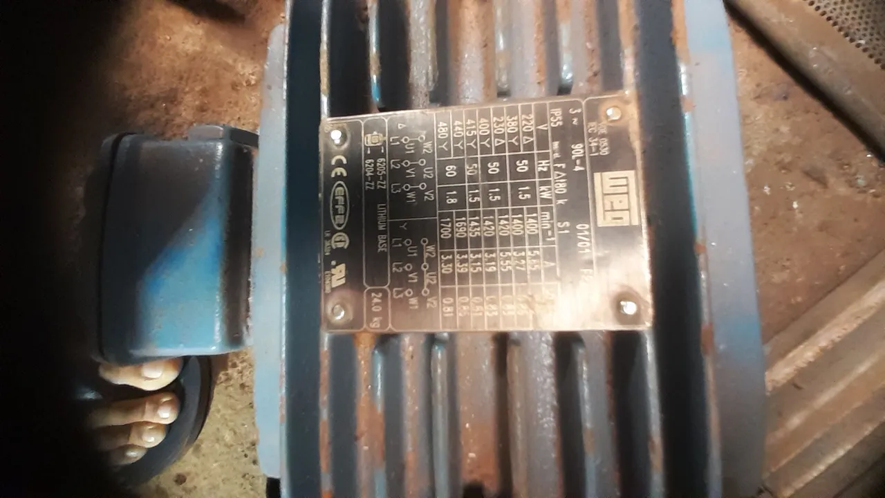 Motor elétricoweh w22 2 cv 380volts 1400 rpm