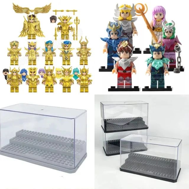 coleção completa cavaleiros do zodiaco lego mais expositor