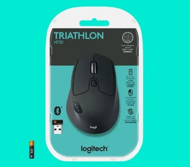 Mouse sem Fio Logitech M720 Triathlon com USB ou Bluetooth até 3 dispositivos
