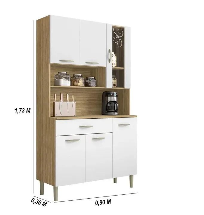 Armário de Cozinha 6 Portas e 1 Gaveta - Novo - Foto 4