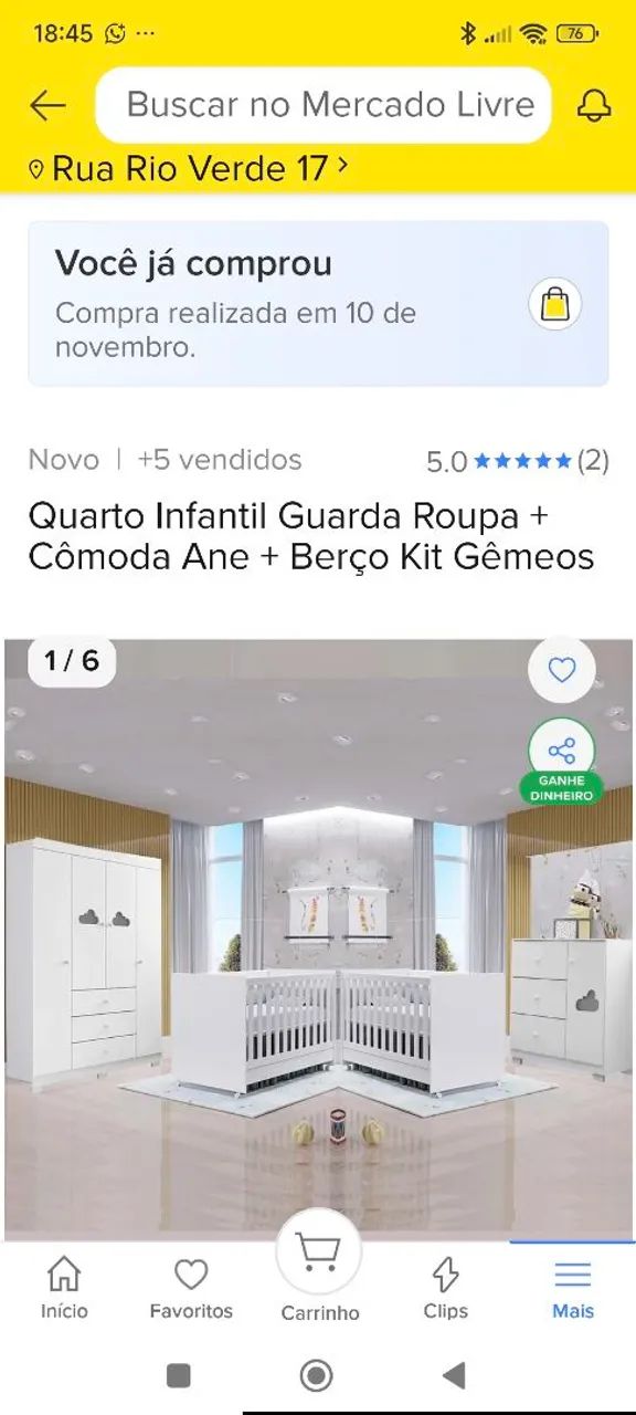 Jogo de quarto bebê gêmeos. 
