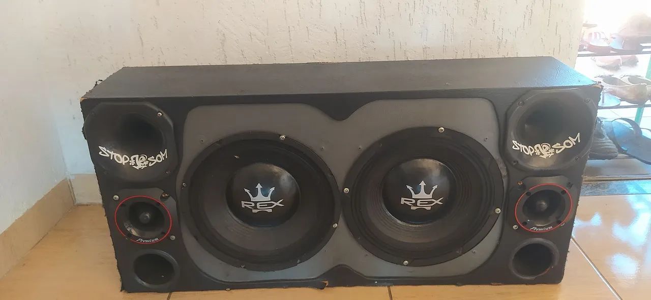 Caixa de som completa 2 rex 300 RMS+ cornetas 1 twitter 