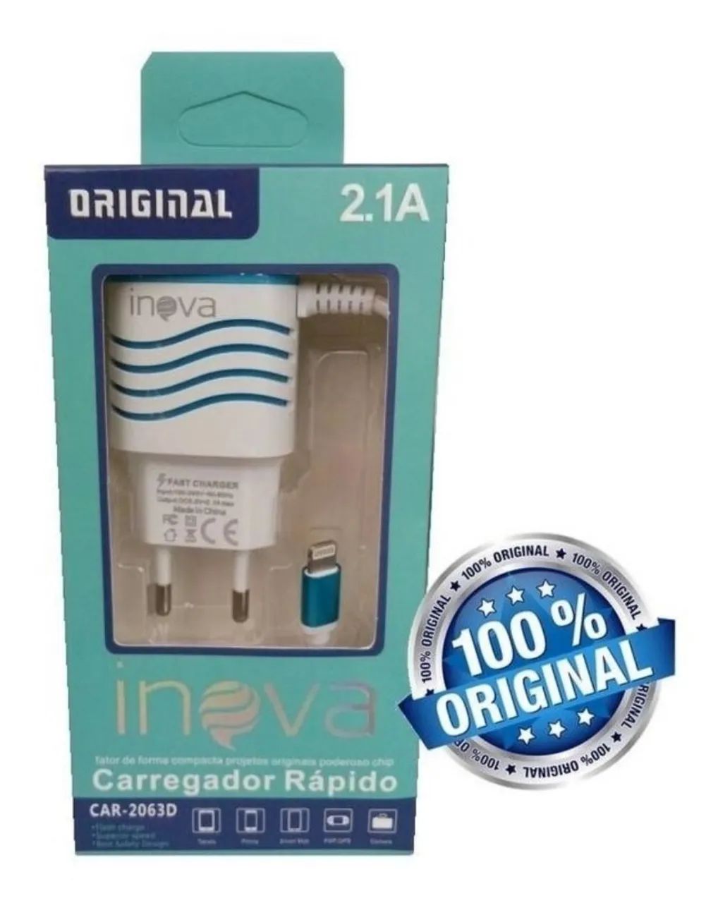 Carregador de Celular Inova Fast Charging - Bivolt - 2.1A - iPhone - Foto 2