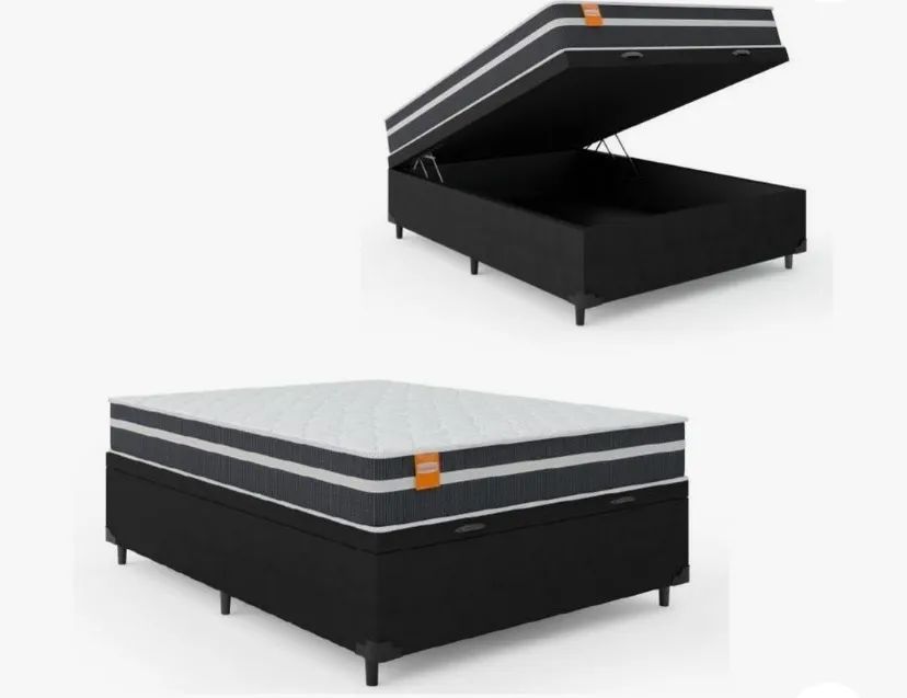 Cama de casal com baú e colchão  - Foto 4