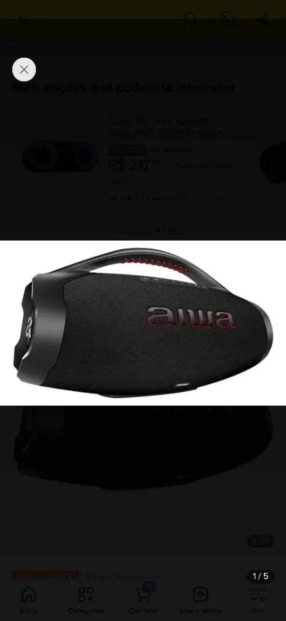 Caixa de som aiwa bombox plus