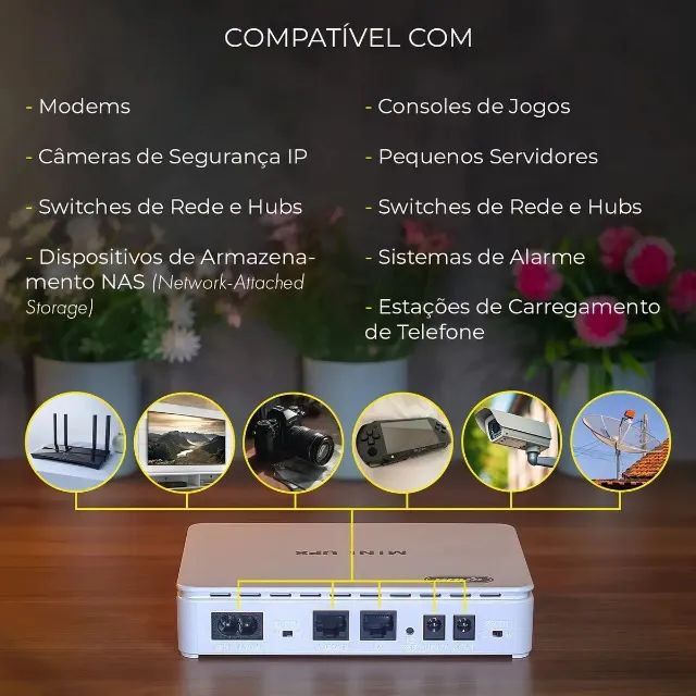 Mini nobreak bivolt compacto para proteção de eletrônicos sem uso - Foto 5