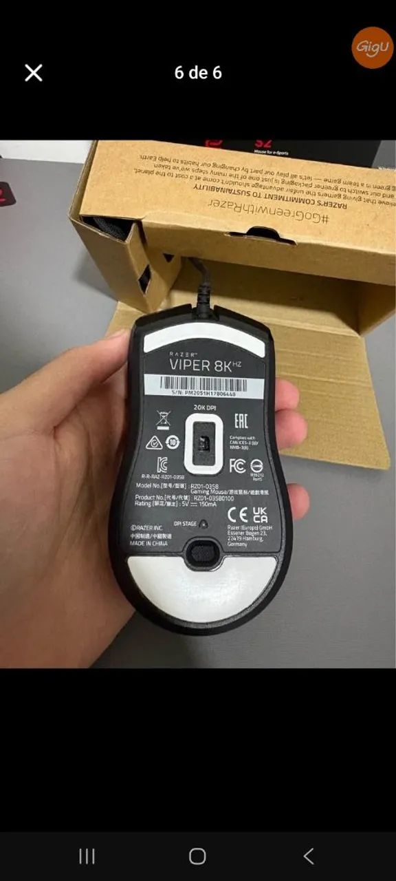 Mause razer viper 8khz original - Foto 5