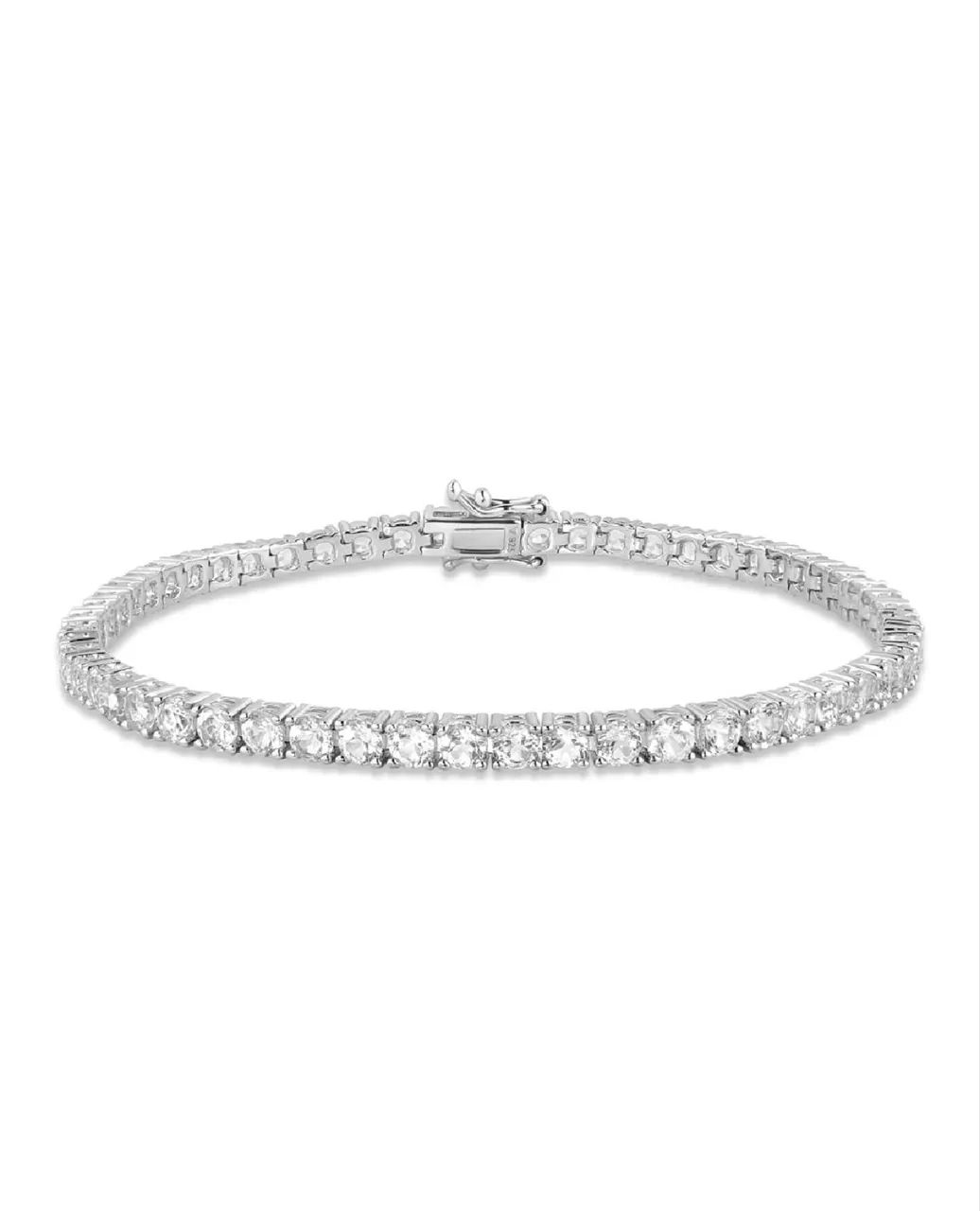 Pulseira Riviera em prata 925 com topázios incolores