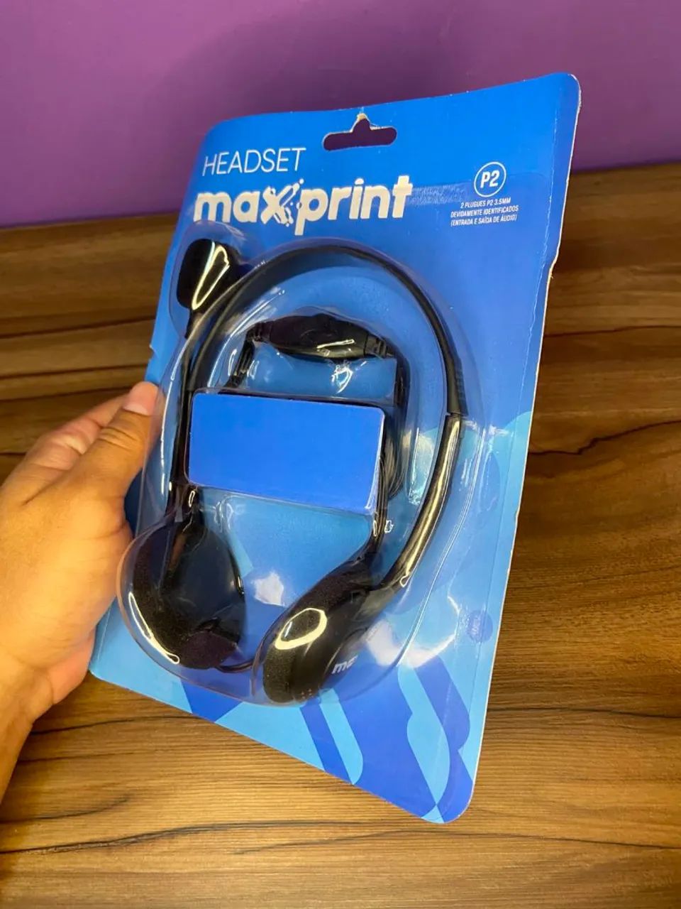 FONE DE OUVIDO HEADSET P2 COM MICROFONE - MAXPRIN  - Foto 4