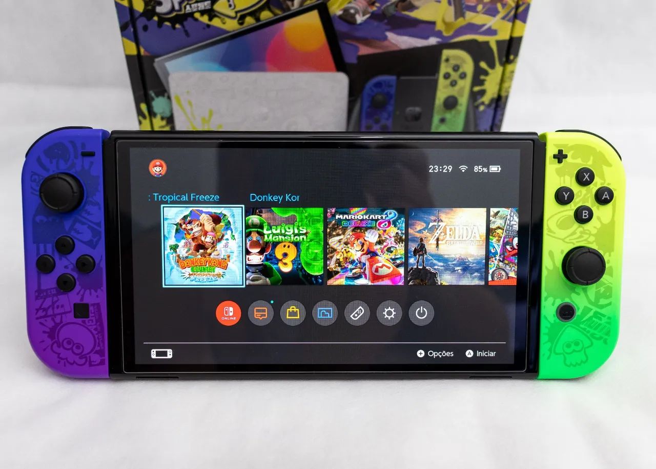 Nintendo Switch OLED Versão Splatoon 3 Desbloqueado