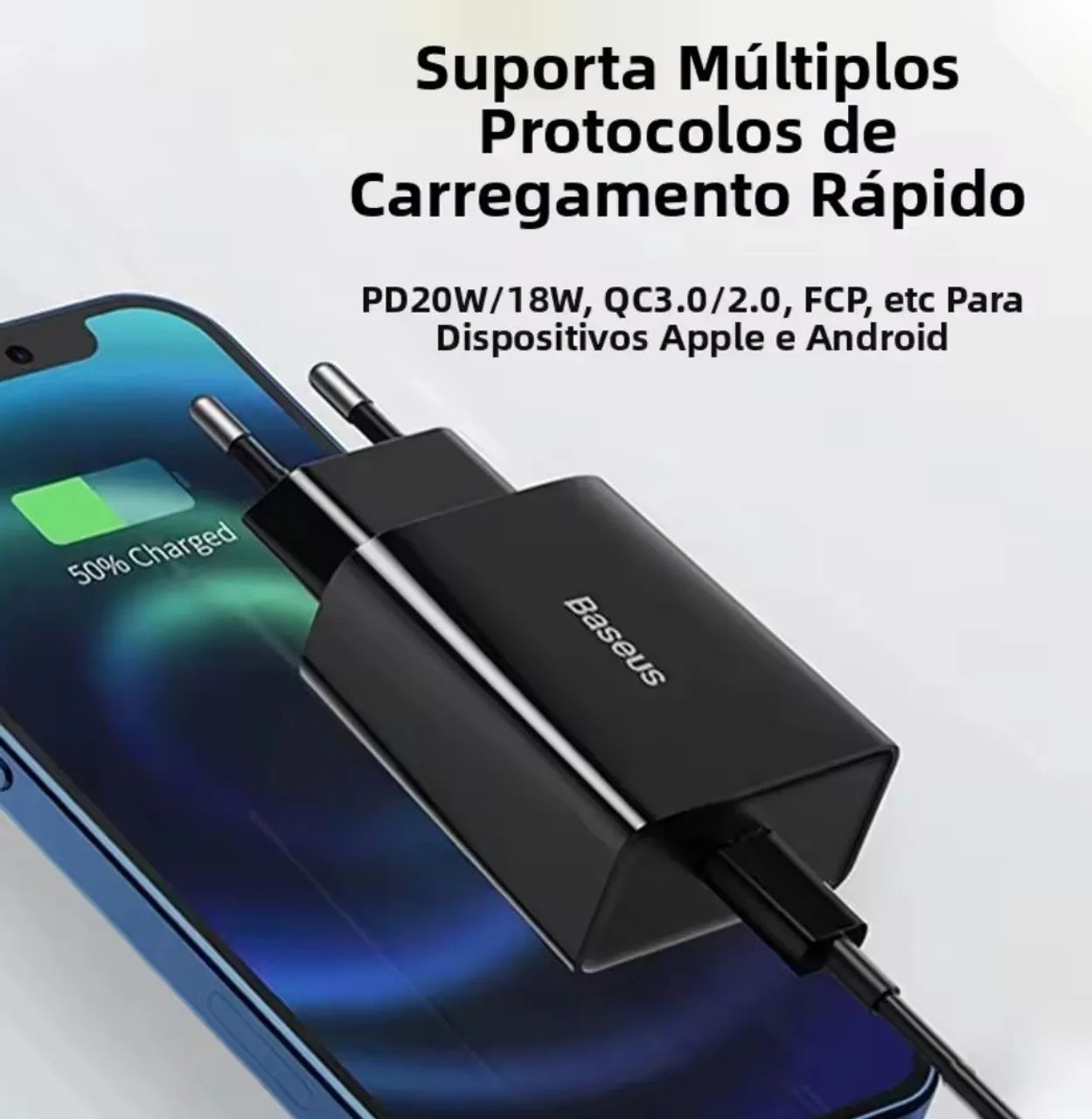 Carregador Baseus 20W pra IPhone Lacrado  - Foto 3