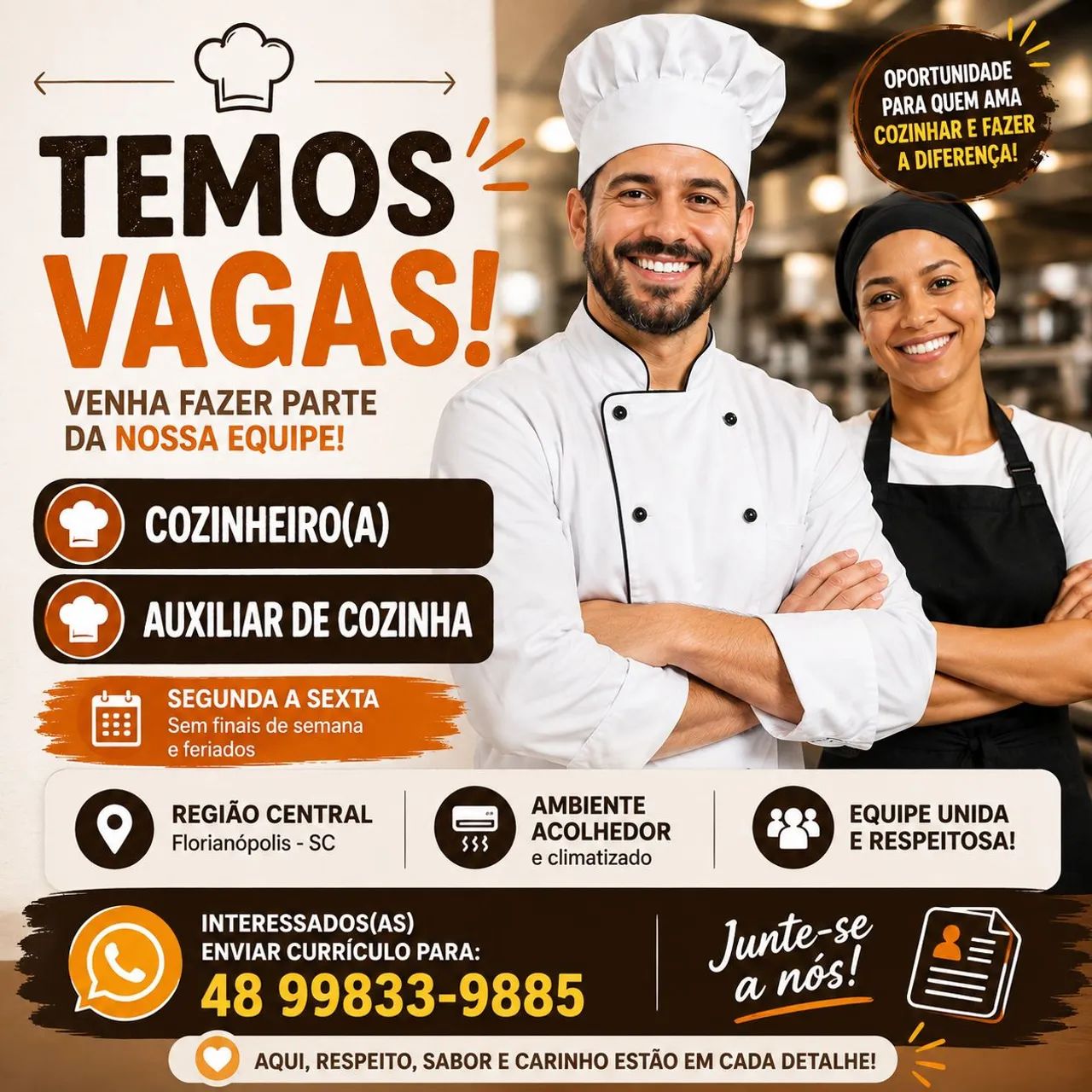 Vaga para cozinheiro 