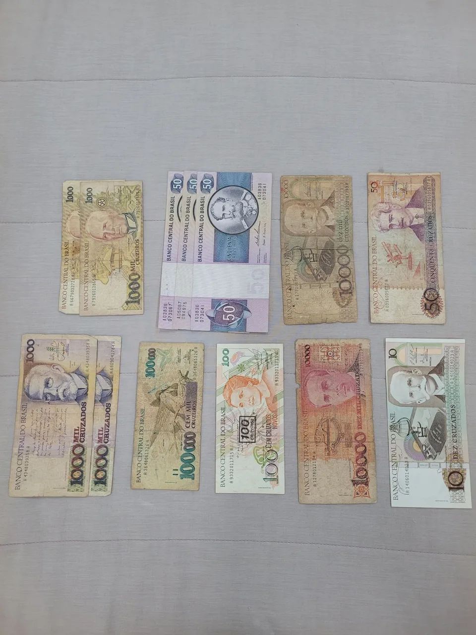 Dinheiro notas antigas colecionador